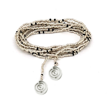 Collar enredable plata detalles negros